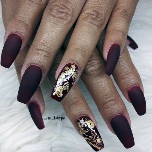 Top 50 Best Maroon and Gold Nails For Women - Luxe Burgundy Designs