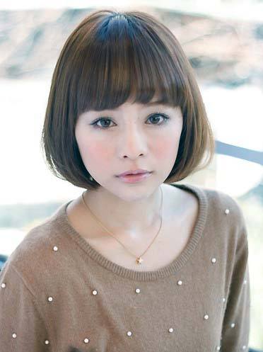 Cute Modern Asian Girl Stylish Hairstyle Ideas Short Rounded Hair