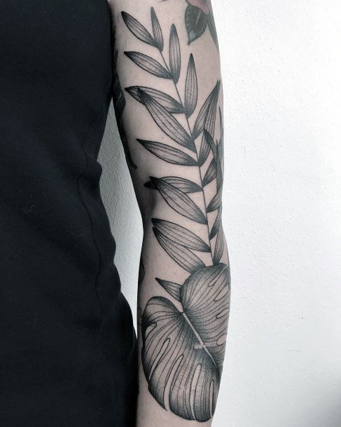 Cute Monstera Tattoo Designs For Women