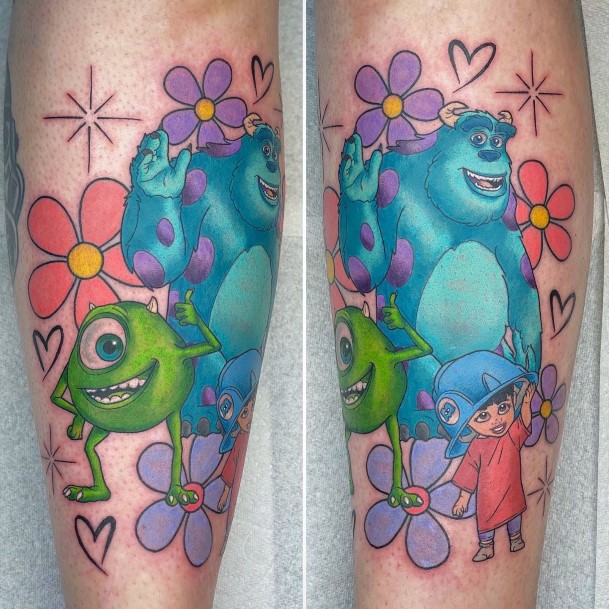 Cute Monsters Inc Tattoo Designs For Women