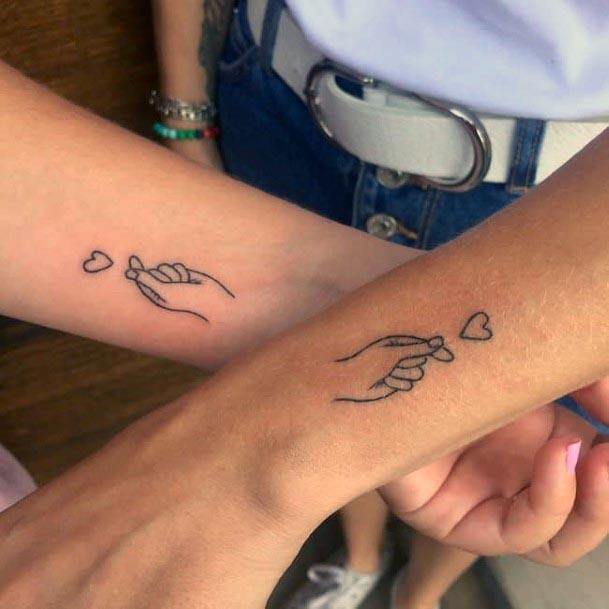 Cute Mother Daughter Tattoo Forearms