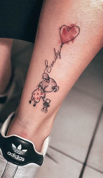 Cute Name Tattoo Designs For Women Childrens Leg