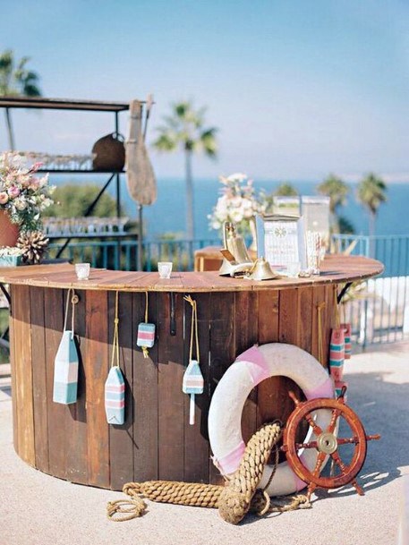 Cute Nautical Themed Bar Beach Wedding Ideas