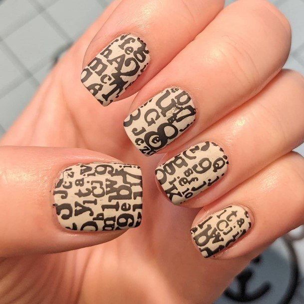 Cute Newspaper Nail Designs For Women