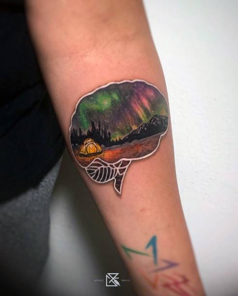 Cute Northern Lights Tattoo Designs For Women