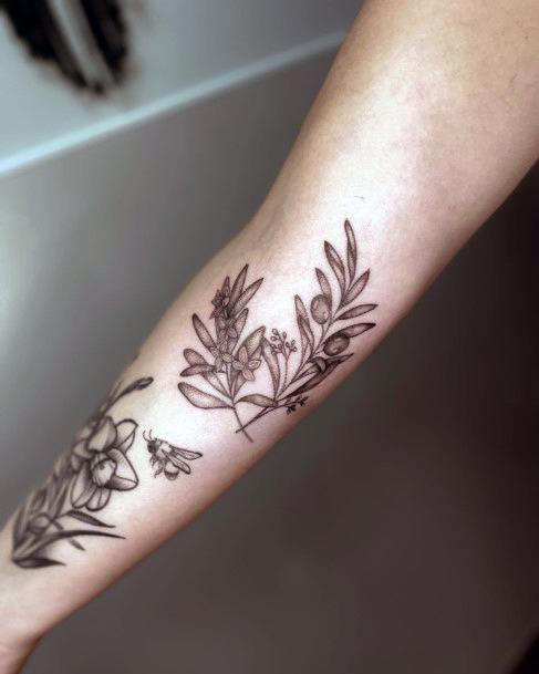 Cute Olive Branch Tattoo Designs For Women