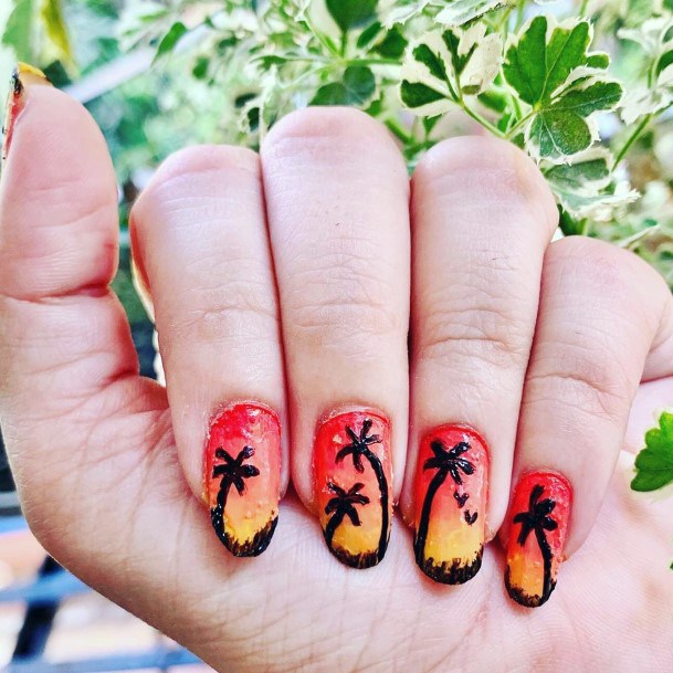 Top 60 Best Palm Tree Nail Ideas For Women - Breezy Beach Designs