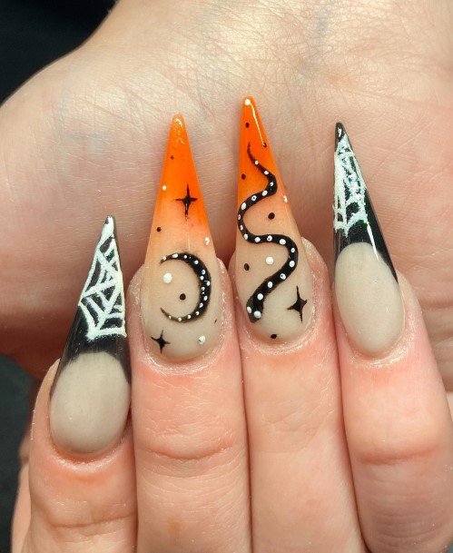 Cute Orange Ombre Nail Designs For Women