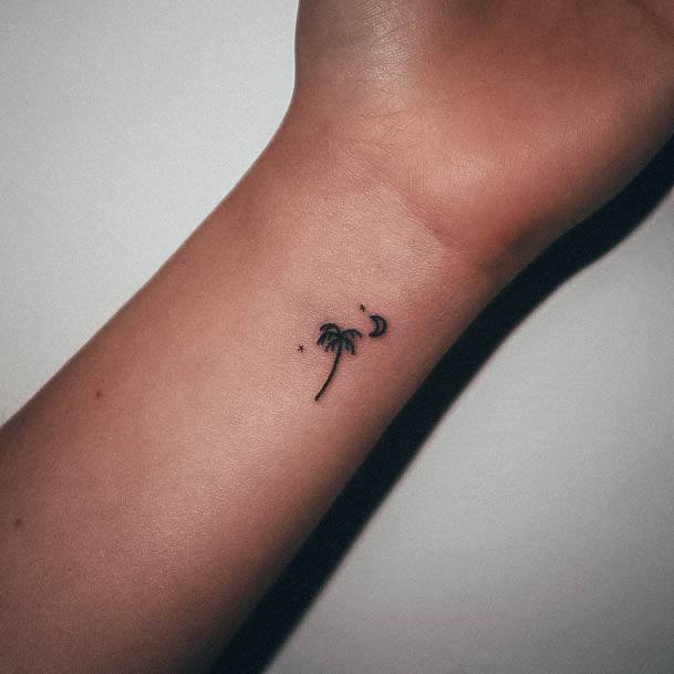 Cute Palm Tree Tattoo Designs For Women