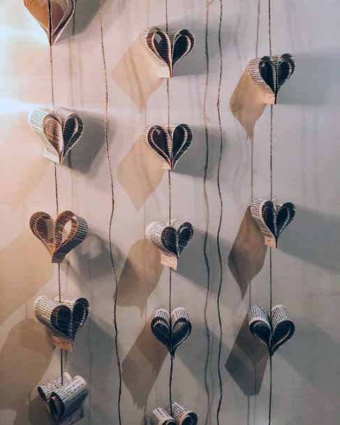 Cute Paper Heart Hangings Cheap Wedding Decorations