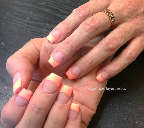 Cute Peach Matte Nail Designs For Women