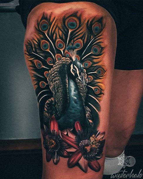 Cute Peacock Tattoo Designs For Women