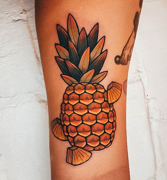 Cute Pineapple Tattoo Designs For Women