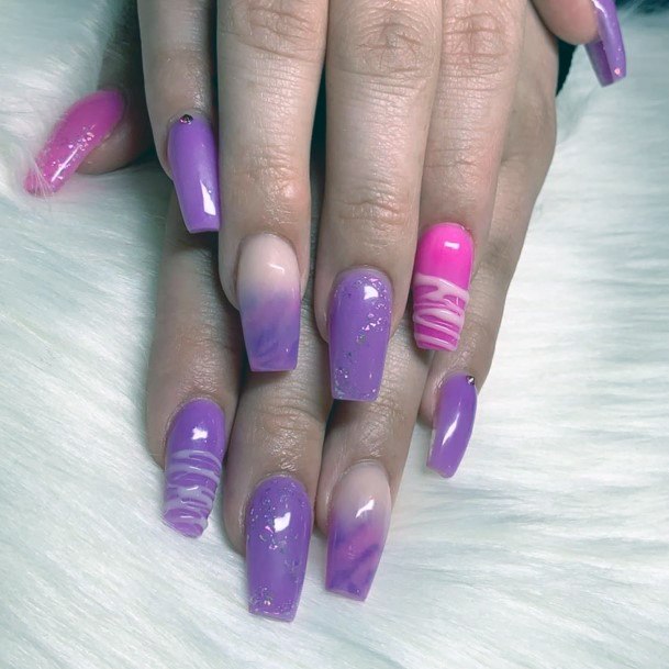 Cute Pink And Purple Girls Nail Inspiration Ideas