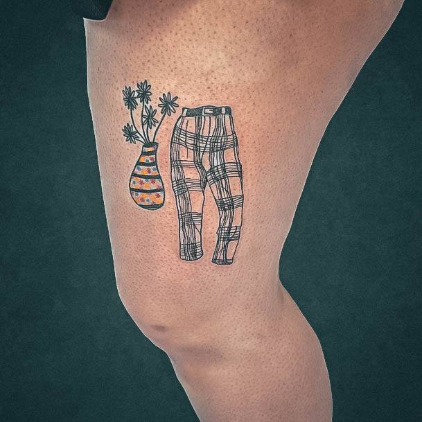 Cute Plaid Tattoo Designs For Women