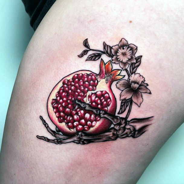 Cute Pomegranate Tattoo Designs For Women