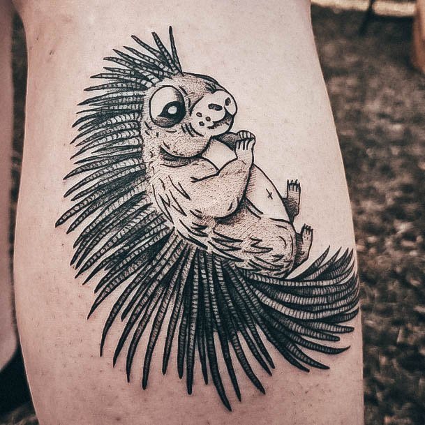 Cute Porcupine Tattoo Designs For Women