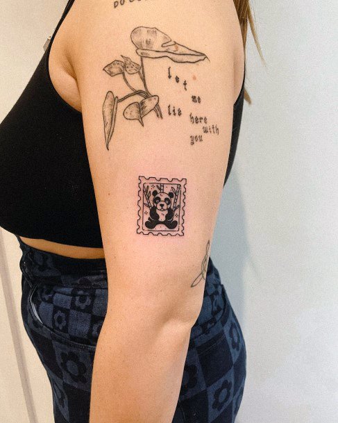 Cute Postage Stamp Tattoo Designs For Women