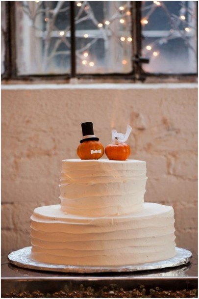 Cute Pumpkins Rustic Wedding Cake Toppers