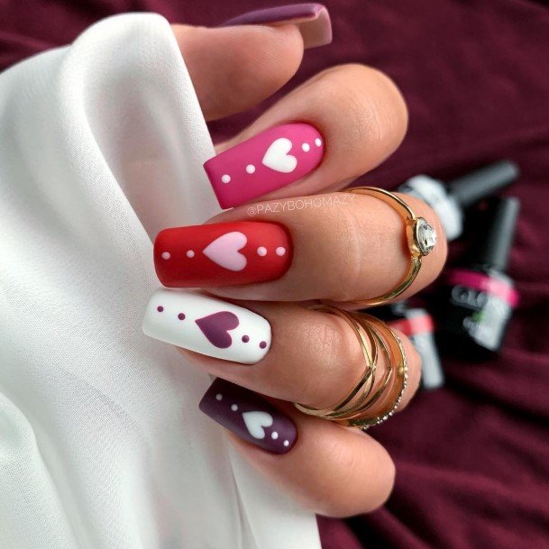 Cute Red And Purple Nail Designs For Women