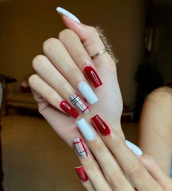 Cute Red And White Nail Designs For Women