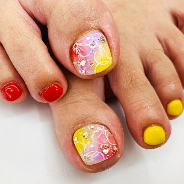 Cute Red And Yellow Nail Designs For Women