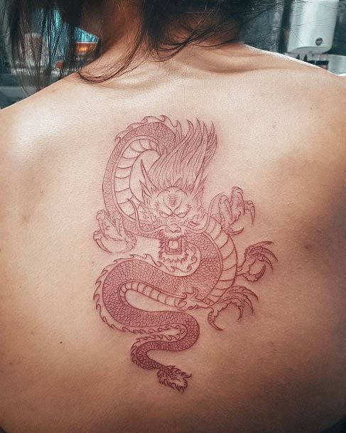 Cute Red Dragon Tattoo Designs For Women