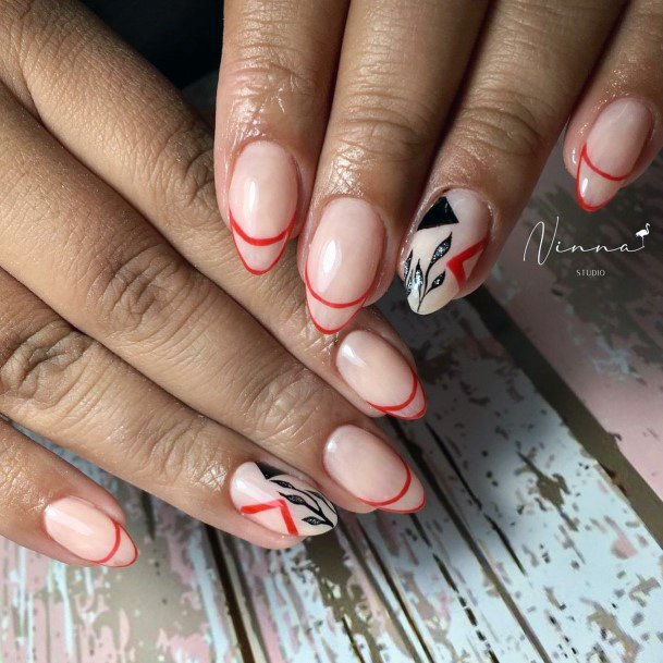 Cute Red Dress Nail Designs For Women