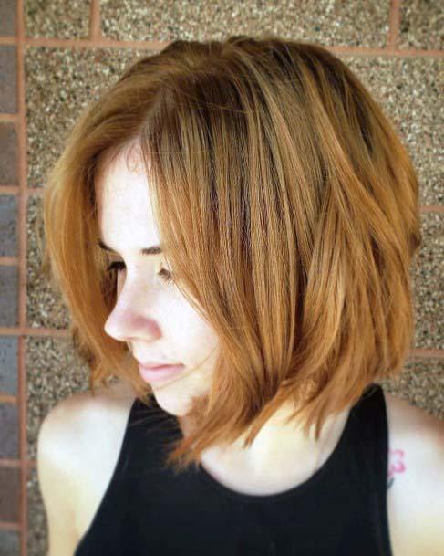 Cute Red Hairstyle For Women With Short Hair Spring