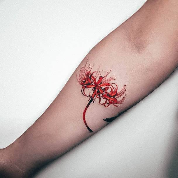 Cute Red Ink Tattoo Designs For Women