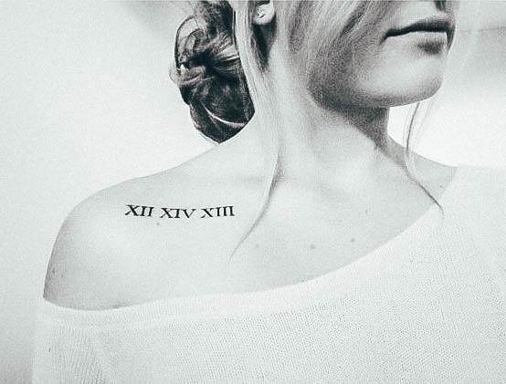 Cute Roman Numeral Tattoo Designs For Women