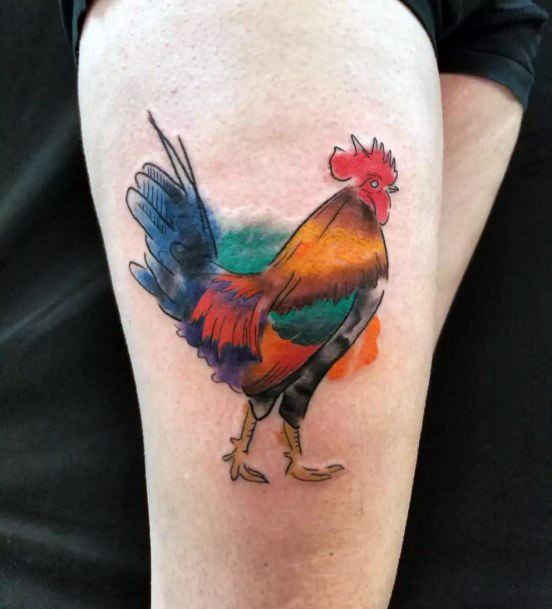 Cute Rooster Tattoo Designs For Women