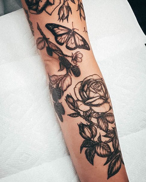 Cute Rose Forearm Tattoo Designs For Women