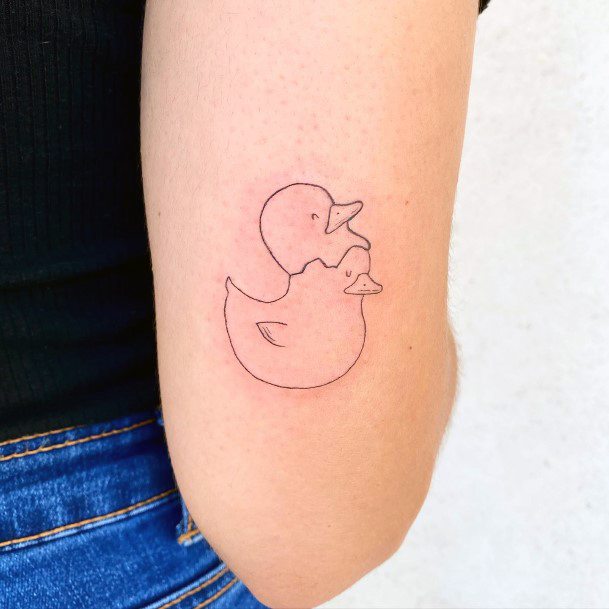 Cute Rubber Duck Tattoo Designs For Women