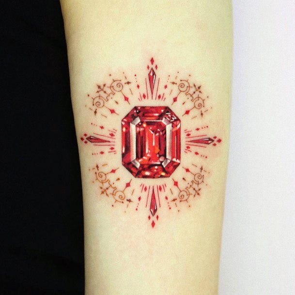 Cute Ruby Tattoo Designs For Women