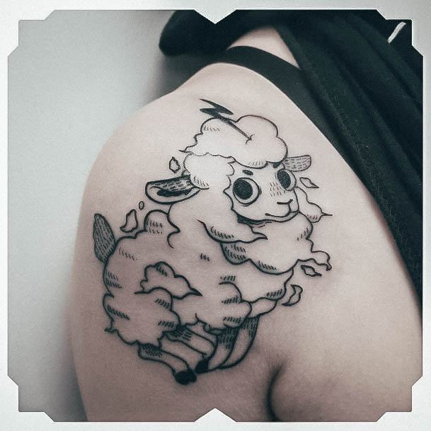 Cute Sheep Tattoo Designs For Women