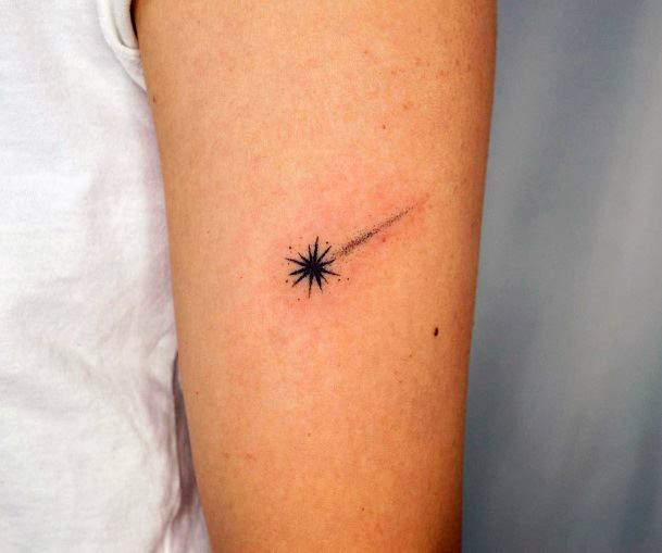 Cute Shooting Star Tattoo Designs For Women