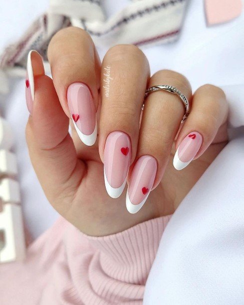 Cute Short Pink And White Nail Designs For Women