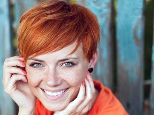 Cute Short Sporty Cut In Bright Auburn Color Hairstyle Ideas For Women