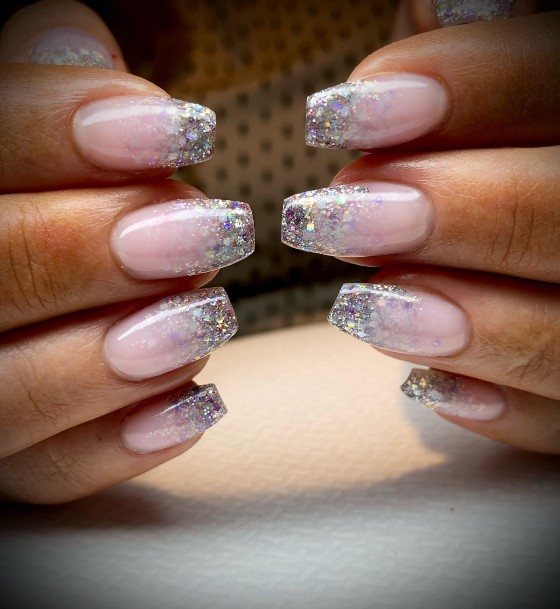 Cute Silver Ombre Nail Designs For Women