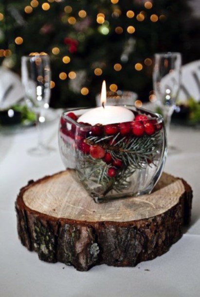 Cute Simple Christmas Candle Decorations For Wedding Tables