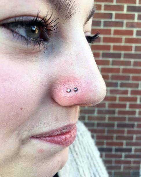 Cute Simple Double Nostril Cool Piercings For Girls