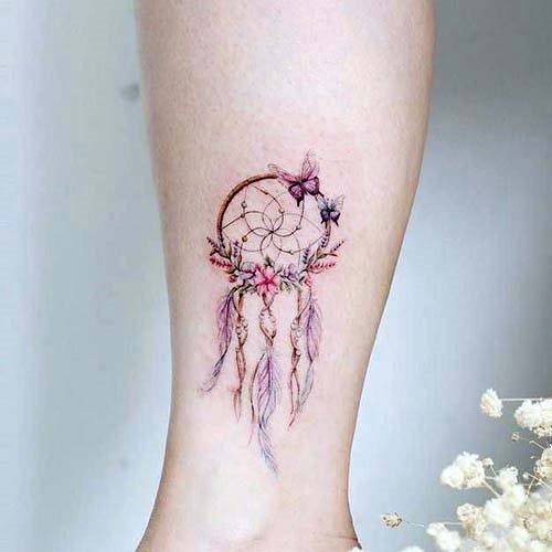 Cute Small Dream Catcher Tattoo Women