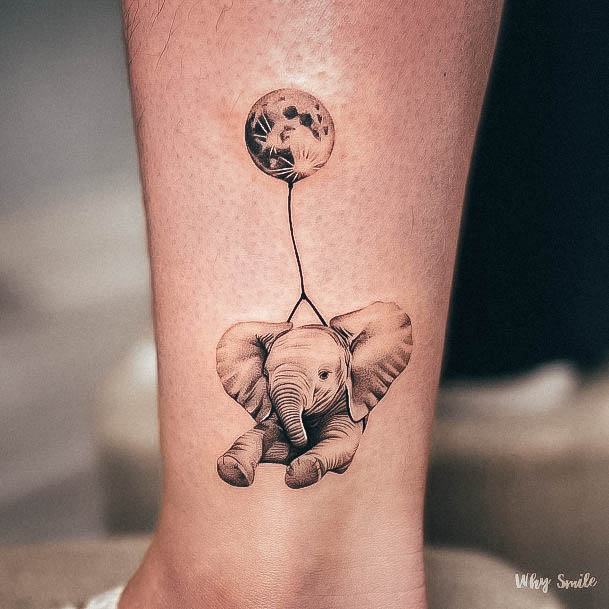 Cute Small Elephant Tattoo Designs For Women