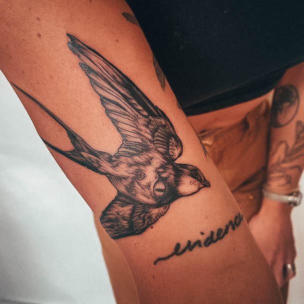 Cute Small Sparrow Tattoo Designs For Women