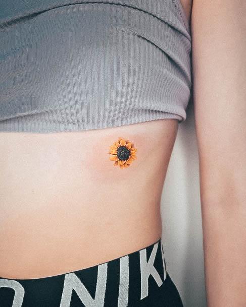 Cute Small Sunflower Tattoo Designs For Women