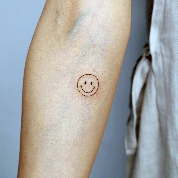 Cute Smiley Face Tattoo Designs For Women