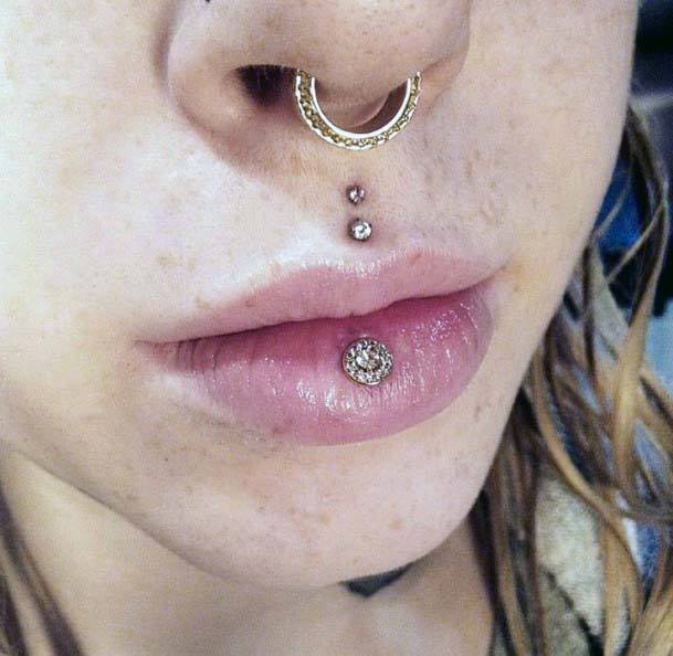 Cute Spiritual Design Double Vertical Medusa Ashley And Septum Piercing Design Ideas For Women