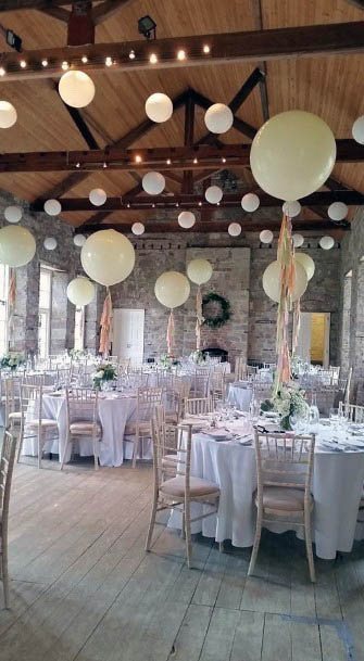 Cute Spring Wedding Ideas Yel;low Baloon Decor