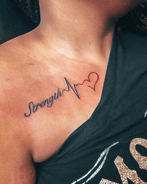 Cute Strength Tattoo Designs For Women